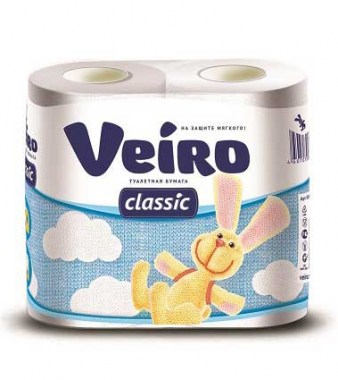 Туалетная бумага Veiro Classic белая 4рул